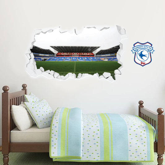 Cardiff City Smashed Stadium Wall Sticker