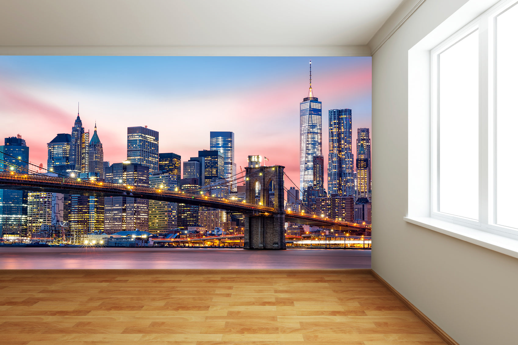 Brooklyn Bridge & Manhattan Skyline Wall Mural – www.themed.co.uk