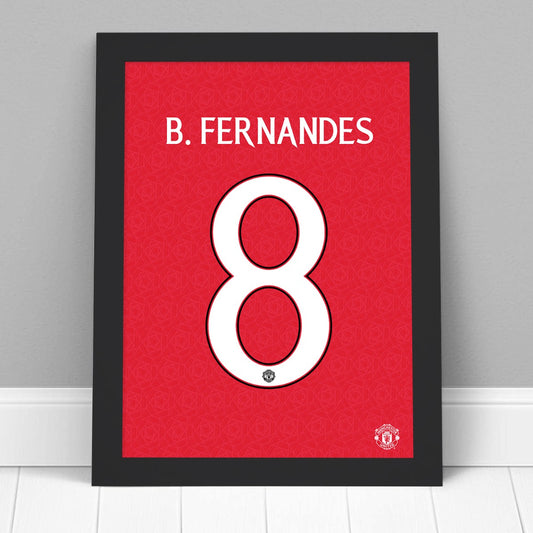 Manchester United FC Print - Bruno Fernandes Shirt Design Poster