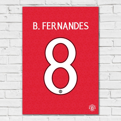 Manchester United FC Print - Bruno Fernandes Shirt Design Poster