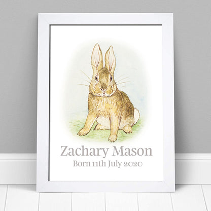 Peter Rabbit Print - Bunny Personalised Name & Date Print