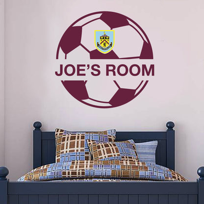 Burnley Ball Design Personalised Name Wall Sticker
