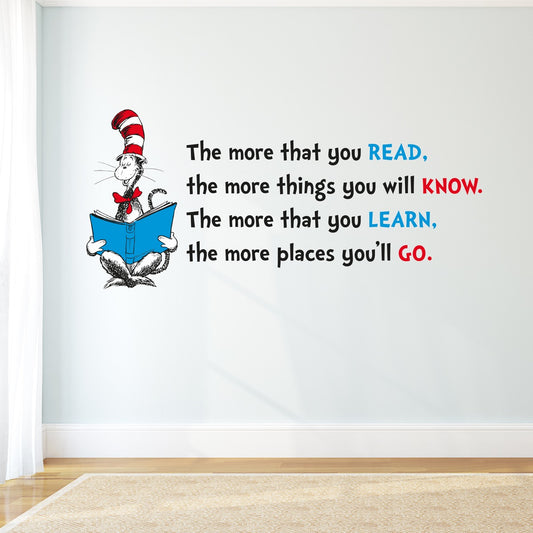 Dr Seuss The Cat In The Hat Book Quote Wall Sticker