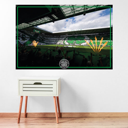 Celtic FC Wall Sticker - Inside Stadium With Crowd and Flames