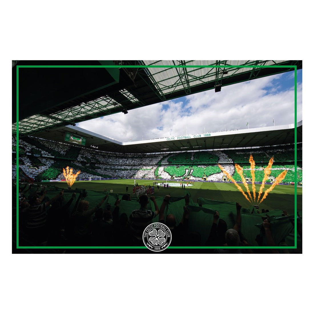 Celtic FC Wall Sticker - Inside Stadium With Crowd and Flames Wall ...