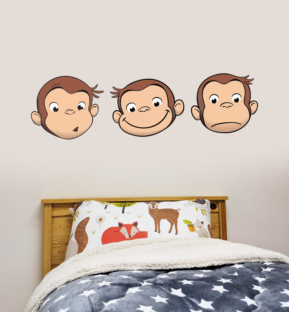 Curious George Wall Decals Set Of 4, Curious George Canvas Wall Art