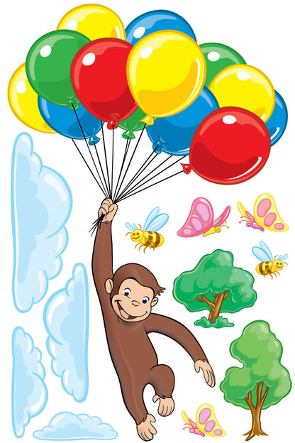 Curious George - Ballons Wall Sticker Set