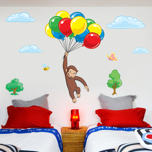 Curious George Ballons Wall Sticker