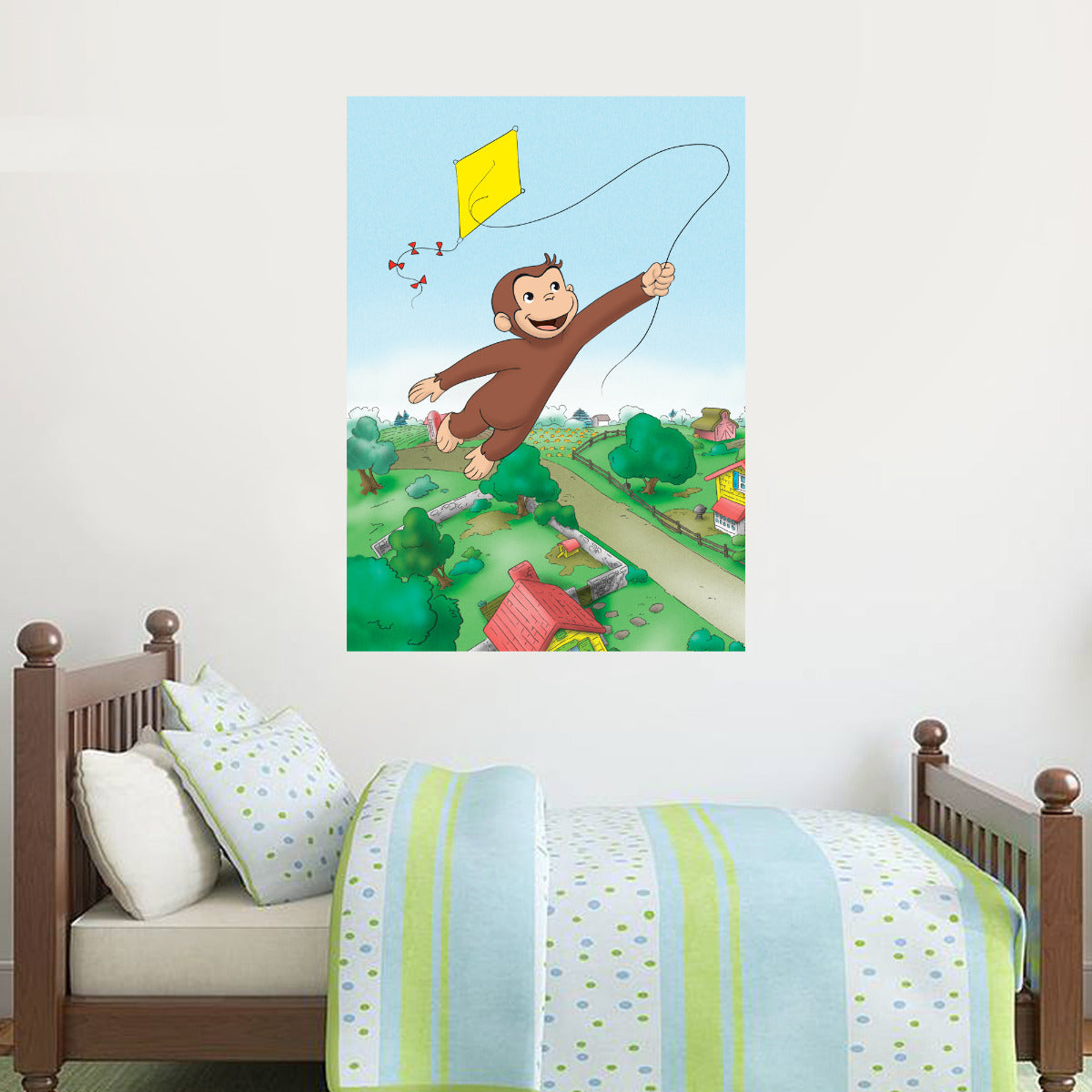 Curious George Kite Poster Wall Sticker