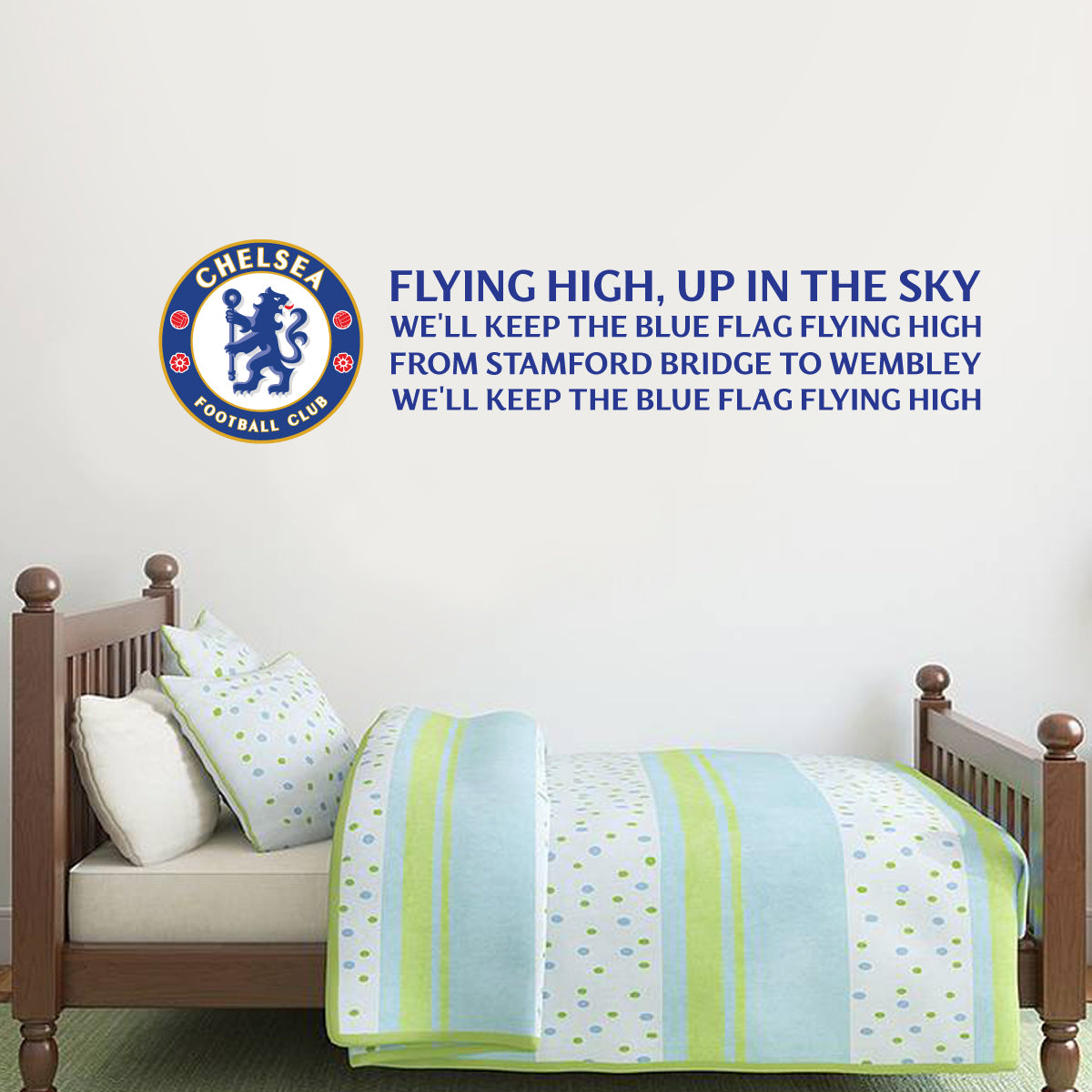 Chelsea Crest Blue Flag Flying High Song Wall Mural Sticker