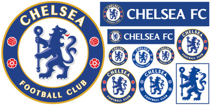 Chelsea Football Club - Crest & 'Blue Flag Flying High' Song Wall Mural + Blues Wall Sticker Set