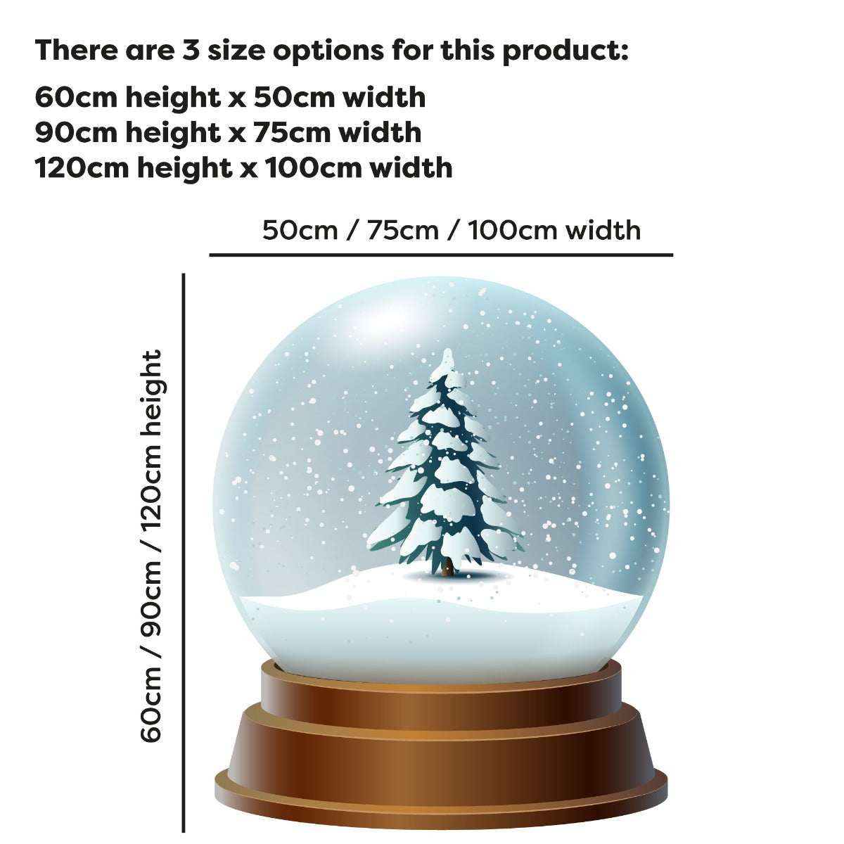 Christmas Tree Snow Globe Wall Decal