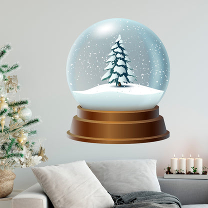 Christmas Tree Snow Globe Wall Decal