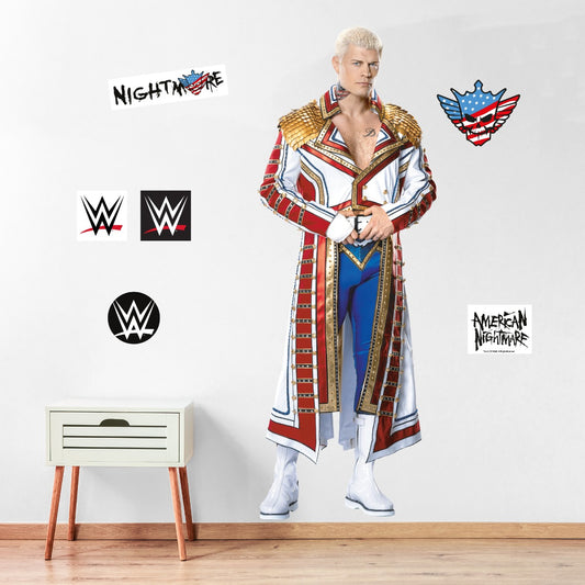 WWE - Cody Rhodes Wrestler Wall Sticker + Bonus Wall Decal Set