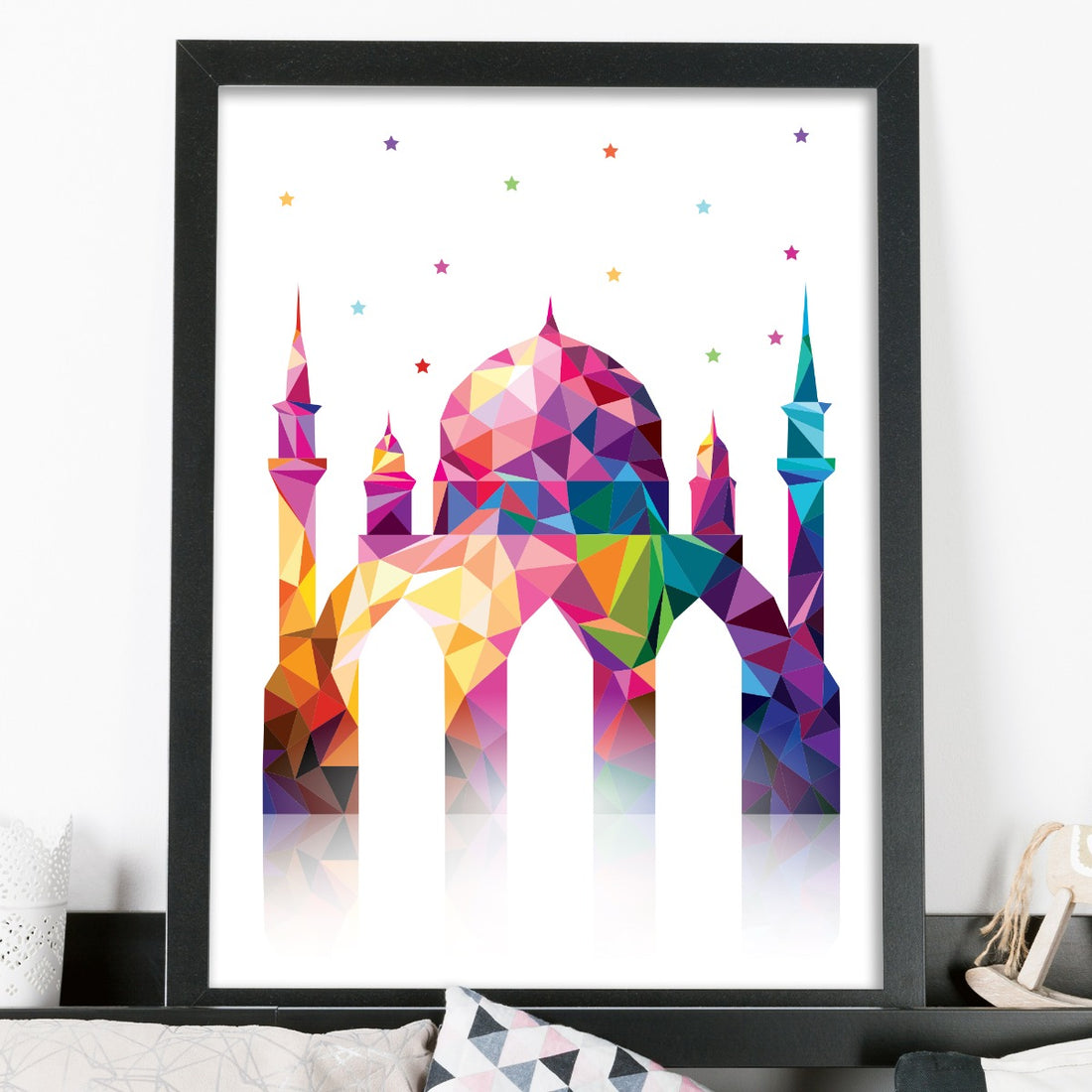Islamic Print - Colourful Triangle Mosque – www.themed.co.uk