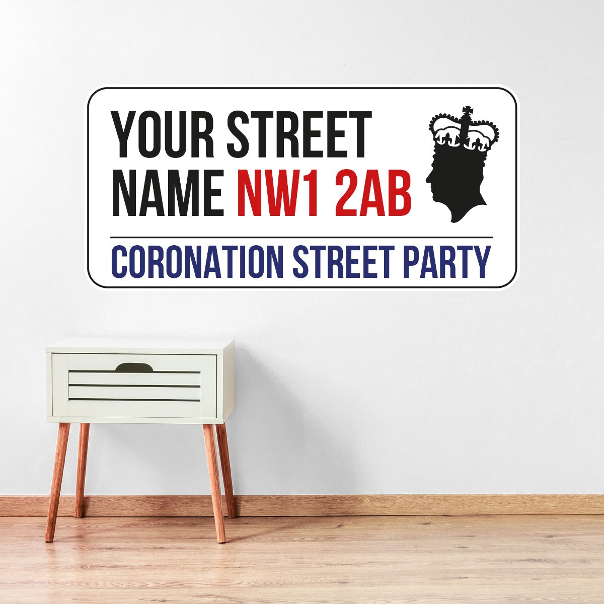 King Charles Coronation Street Sign Wall Sticker – www.themed.co.uk