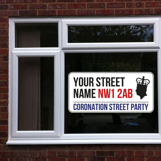 King Charles Coronation Street Sign Window Sticker
