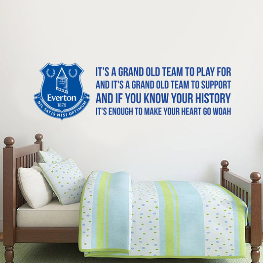 Everton Grand Old Team Song Crest Design Wall Sticker