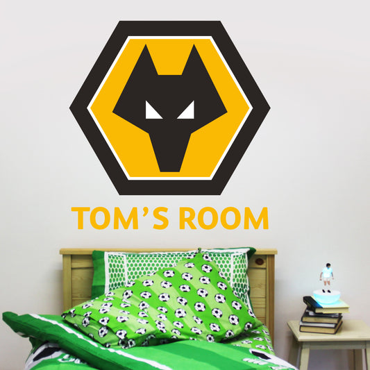 Wolverhampton Wanderers Personalised Name Crest Wall Sticker