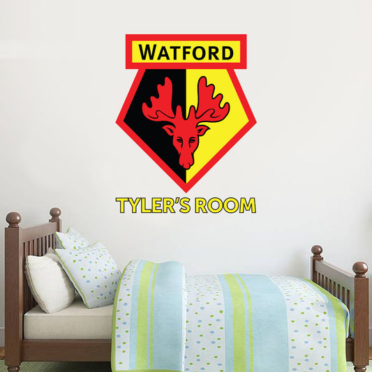 Watford Personalised Name Crest Wall Sticker