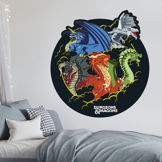 Dungeons & Dragons - Dragon Group Circle Wall Sticker