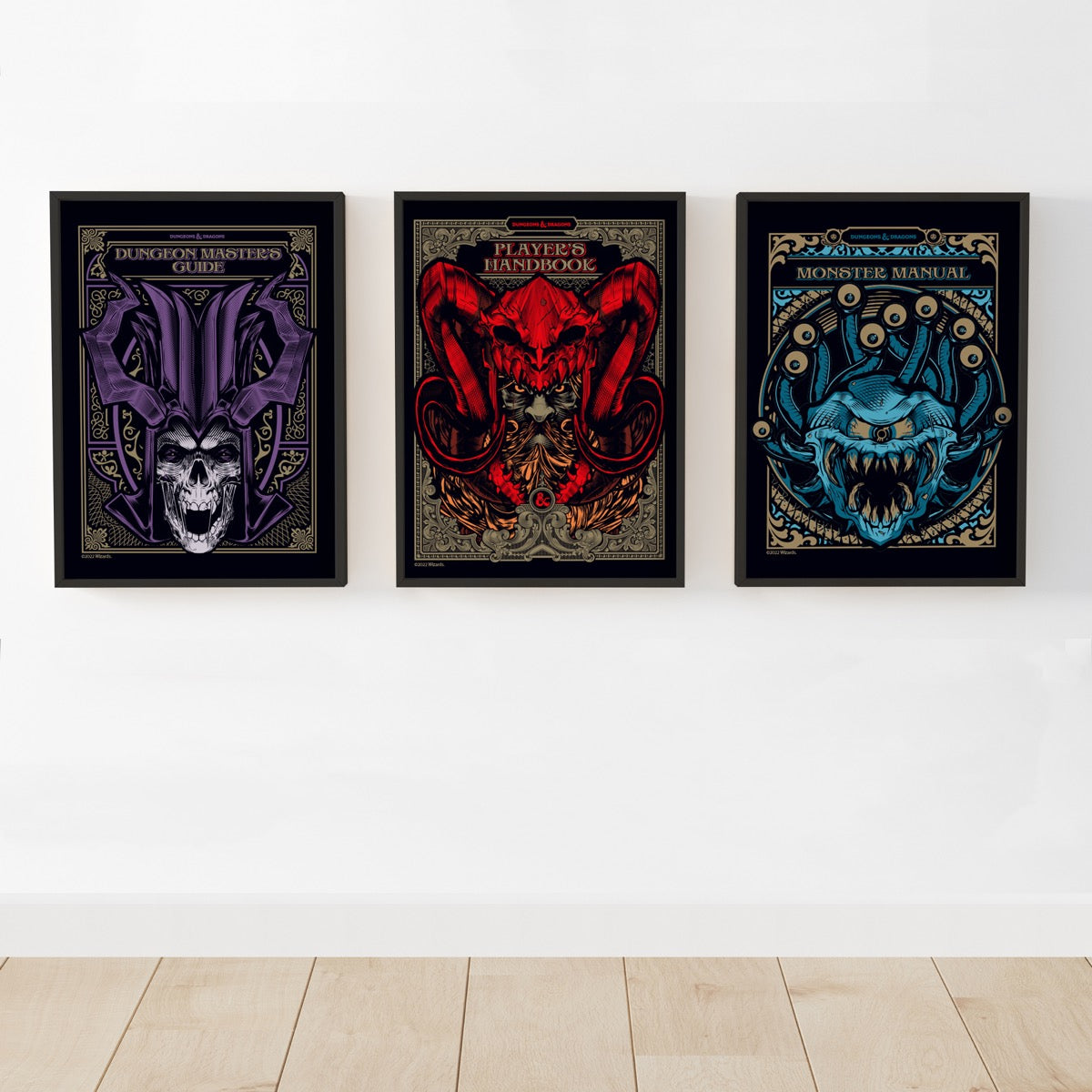 Dungeons & Dragons Print - Guide Handbook Manual Set of 3 Wall Art