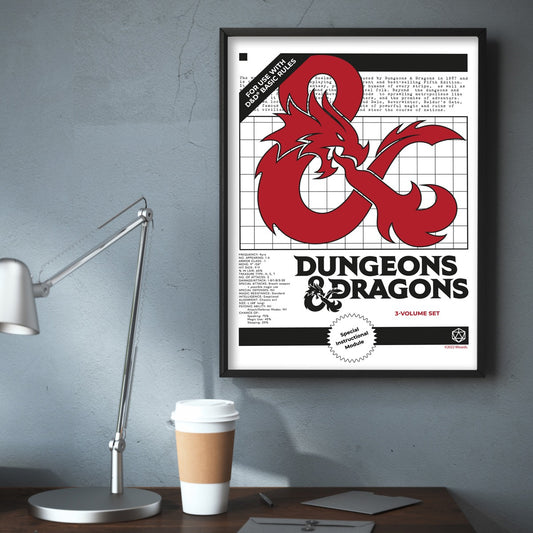 Dungeons & Dragons Print - Instructions Cover Graphic Wall Art