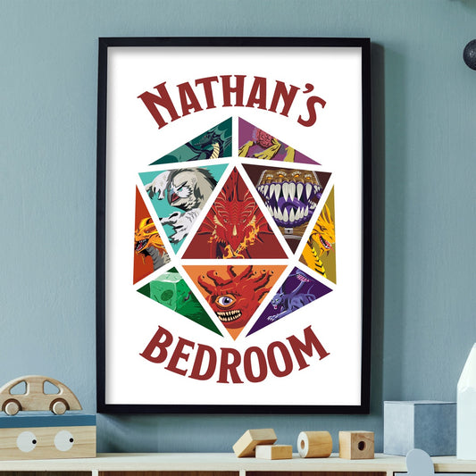 Dungeons & Dragons Print - Monster Dice Personalised Wall Art