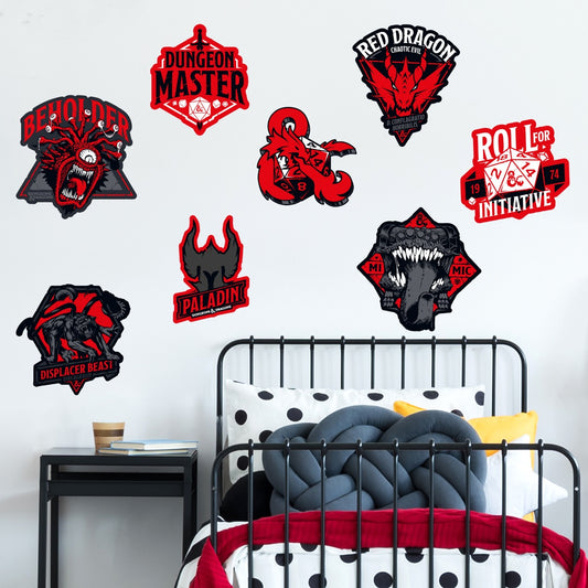 Dungeons & Dragons Wall Sticker - Red and Black Icons