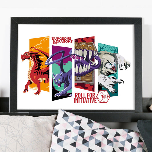 Dungeons & Dragons Print - Roll For Initative Monster Wall Art