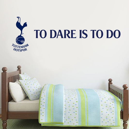 Tottenham Hotspur To Dare Is To Do Spurs Crest Wall Sticker