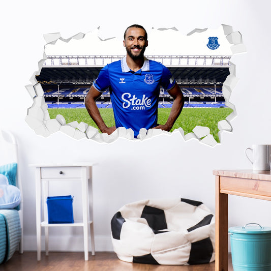 Everton Football Club - Dominic Calvert-Lewin 23/24 Broken Wall Sticker + Toffees Decal Set