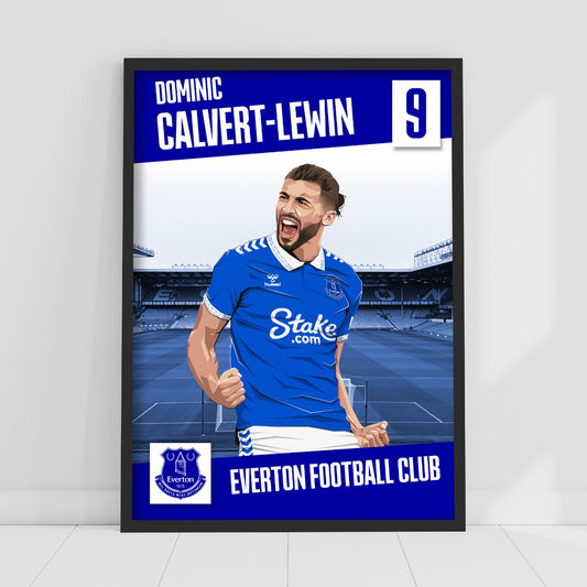 Everton FC Poster - Dominic Calvert-Lewin Print Design 23/24 Wall Art