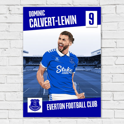 Everton FC Poster - Dominic Calvert-Lewin Print Design 23/24 Wall Art