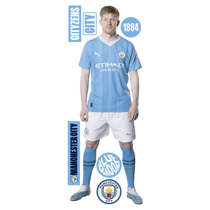 Manchester City FC - Kevin De Bruyne 23/24 Player Decal + Bonus Wall Sticker Set