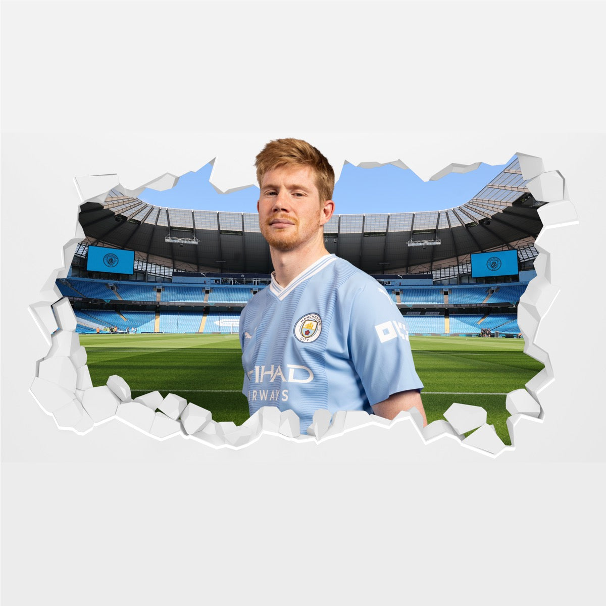 Manchester City Football Club - Kevin De Bruyne 23/24 Broken Wall Sticker + Bonus Decal Set