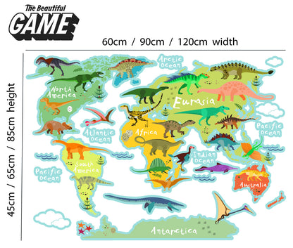 Dinosaur Wall Sticker World Map