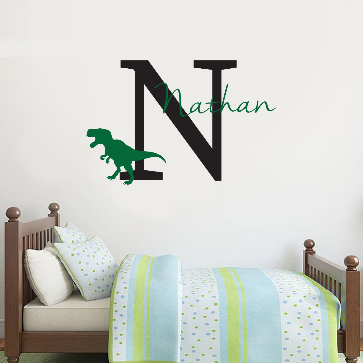 Dinosaur Wall Sticker Personalised Name and Letter