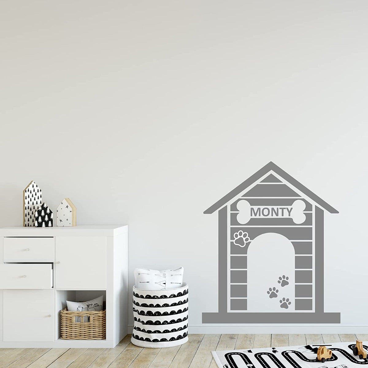 Dog House Personalised Name Wall Sticker