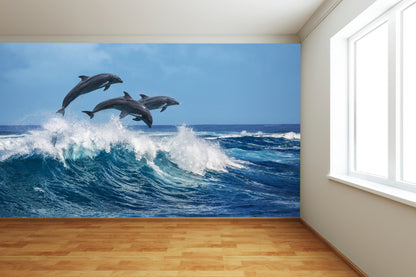 Dolphins Diving Wall Mural