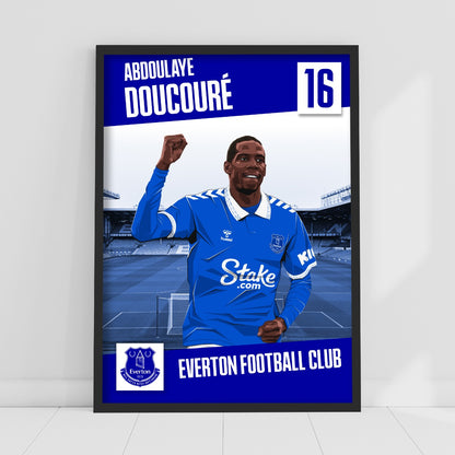 Everton FC Poster - Doucouré Print Design 23/24 Wall Art