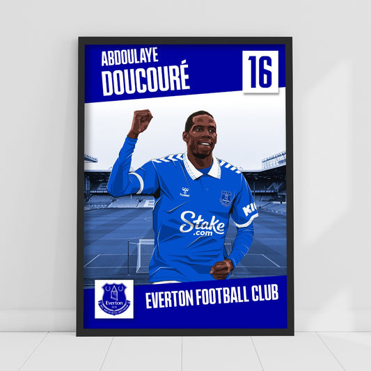 Everton FC Poster - Doucouré Print Design 23/24 Wall Art