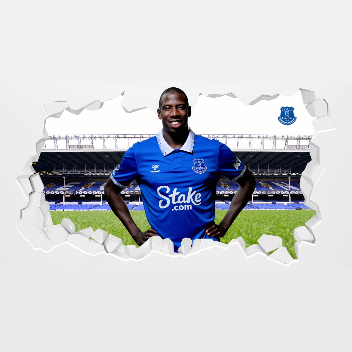 Everton Football Club - Doucoure 23/24 Broken Wall Sticker