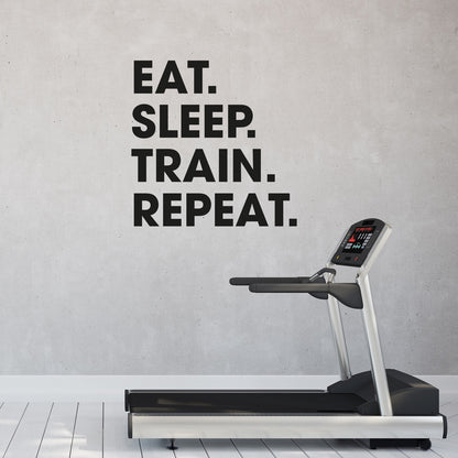 Gym Eat Sleep Train Repeat Wall Sticker