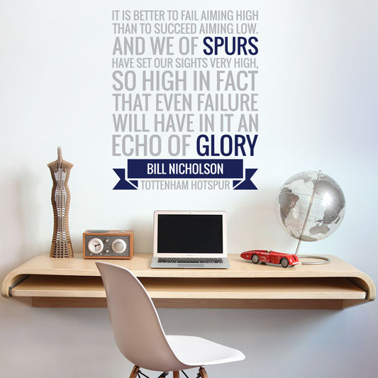 Tottenham Hotspur Echo Of Glory Quote Wall Sticker Vinyl