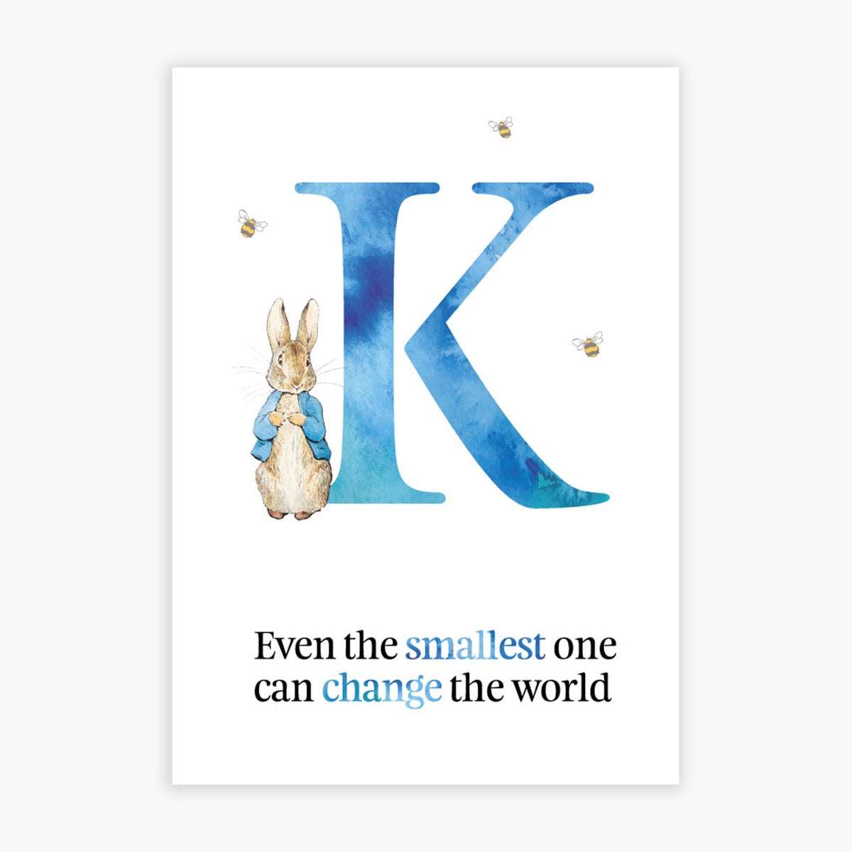 Peter Rabbit Print - Even The Smallest Blue Personalised Letter