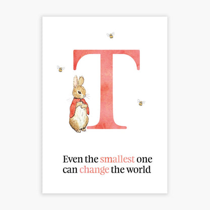 Peter Rabbit Print - Even The Smallest Red Personalised Letter