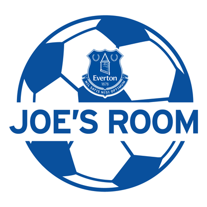 Everton Football Club - Personalised Name & Ball Design + Toffees Wall Sticker Set