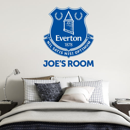 Everton Football Club - Personalised Name & Crest + Toffees Wall Sticker Set