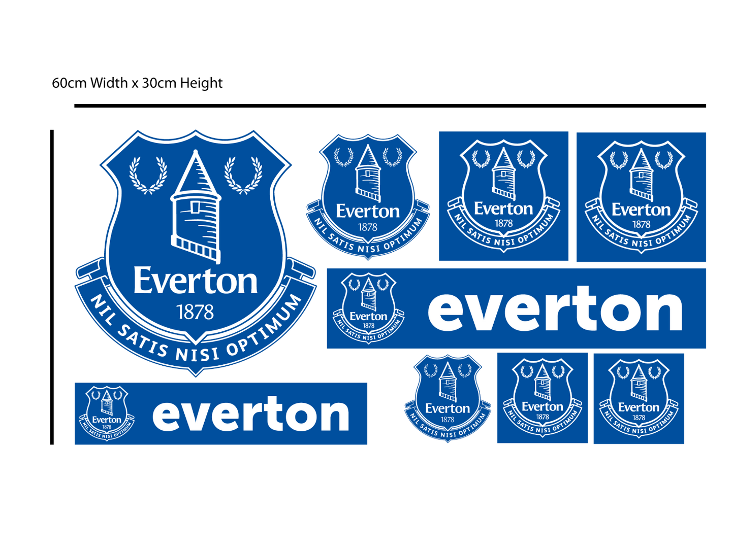 Everton Football Club - Smashed Goodison Park Stadium + Toffees Wall Sticker Set